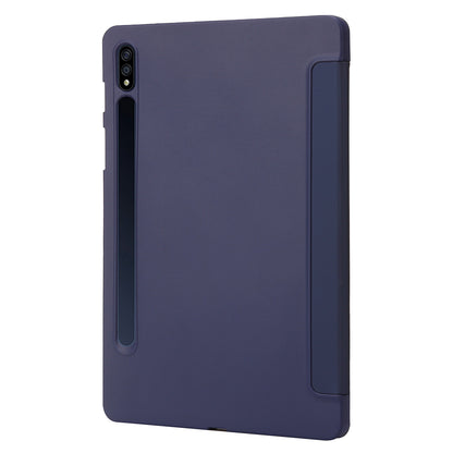 For Samsung Galaxy Tab S9+ Case Anti-scratch PU Leather + Silicone Tri-fold Stand Tablet Cover