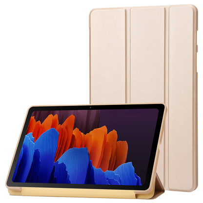 For Samsung Galaxy Tab S9+ Case Anti-scratch PU Leather + Silicone Tri-fold Stand Tablet Cover