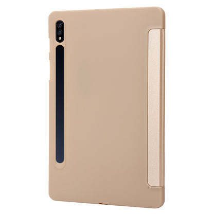 For Samsung Galaxy Tab S9+ Case Anti-scratch PU Leather + Silicone Tri-fold Stand Tablet Cover