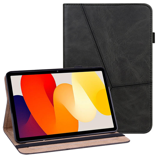 For Xiaomi Redmi Pad SE Leather Case Line Imprinted Card Holder Tablet Cover