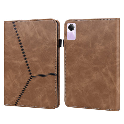 For Xiaomi Redmi Pad SE Leather Case Line Imprinted Card Holder Tablet Cover