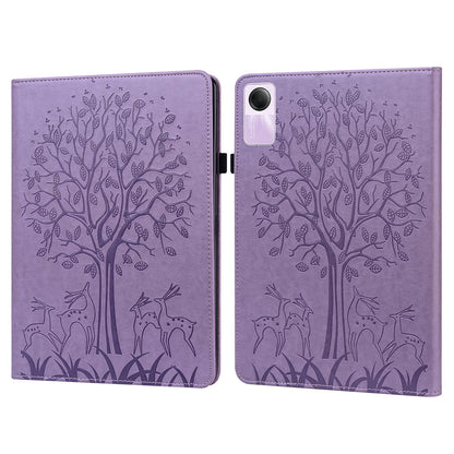 For Xiaomi Redmi Pad SE Case Imprinted PU Leather Tablet Cover with Card Slots