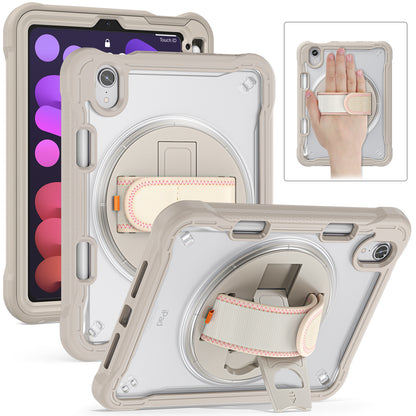 For iPad mini (2021) Protective Cover PC+TPU Kickstand Tablet Case with Hand Strap