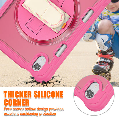 For iPad mini (2021) Protective Cover PC+TPU Kickstand Tablet Case with Hand Strap