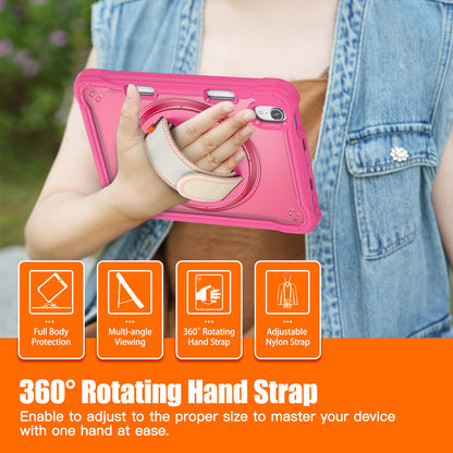For iPad mini (2021) Protective Cover PC+TPU Kickstand Tablet Case with Hand Strap
