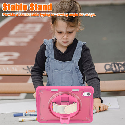 For iPad mini (2021) Protective Cover PC+TPU Kickstand Tablet Case with Hand Strap