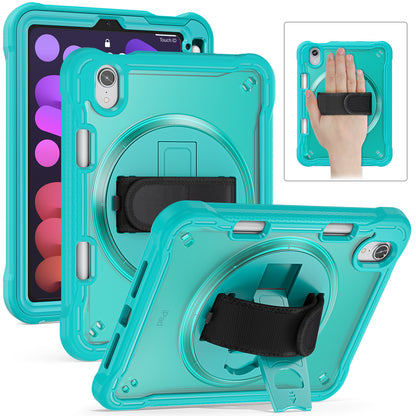 For iPad mini (2021) Protective Cover PC+TPU Kickstand Tablet Case with Hand Strap