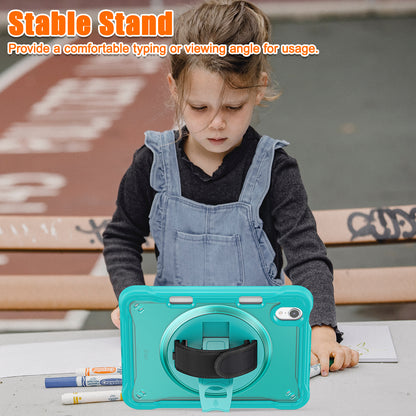 For iPad mini (2021) Protective Cover PC+TPU Kickstand Tablet Case with Hand Strap