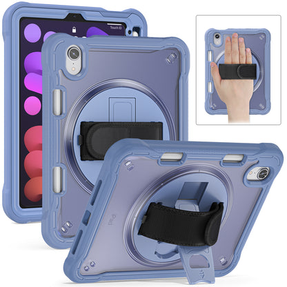 For iPad mini (2021) Protective Cover PC+TPU Kickstand Tablet Case with Hand Strap
