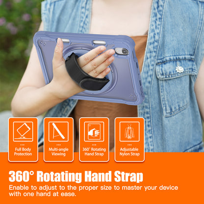 For iPad mini (2021) Protective Cover PC+TPU Kickstand Tablet Case with Hand Strap