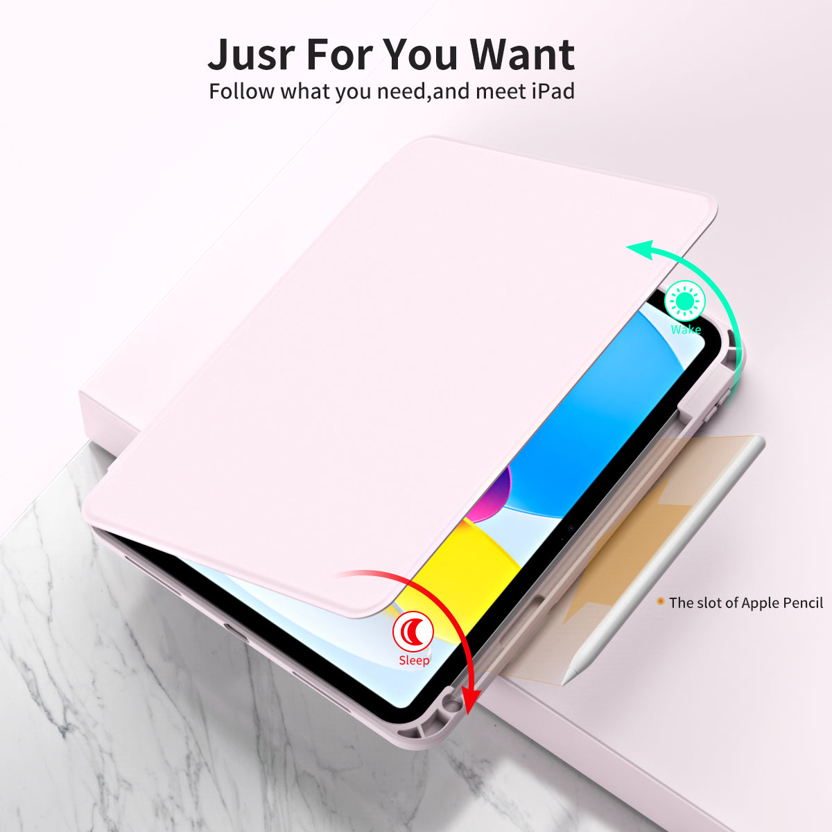 For iPad 10.9 (2022) Smart Cover PU Leather+Acrylic Rotary Kickstand Protective Tablet Case