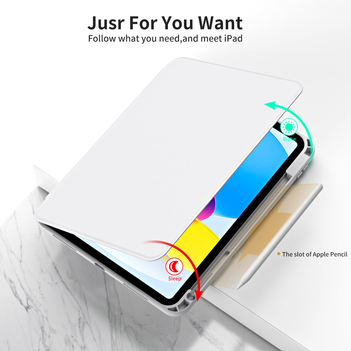 For iPad 10.9 (2022) Smart Cover PU Leather+Acrylic Rotary Kickstand Protective Tablet Case