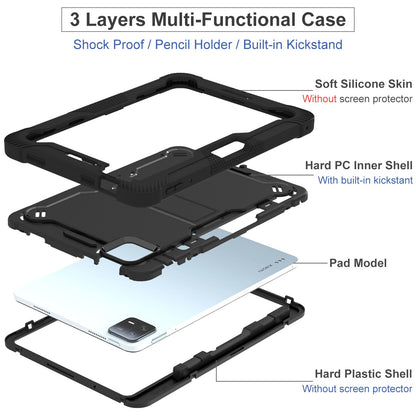 For Xiaomi Pad 6 / Pad 6 Pro Kickstand Tablet Cover Silicone + PC Shockproof Rugged Case