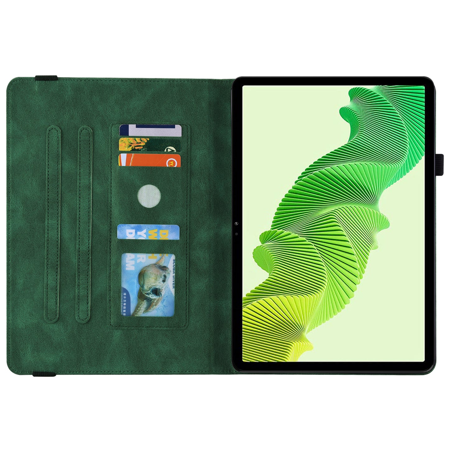 Tablet Case for Realme Pad 2 PU Leather Cover Butterfly Flower Imprinted Card Holder Shell