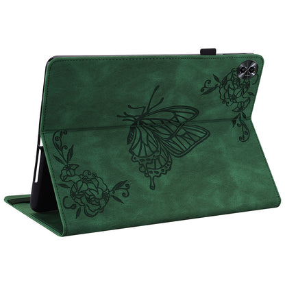 Tablet Case for Realme Pad 2 PU Leather Cover Butterfly Flower Imprinted Card Holder Shell