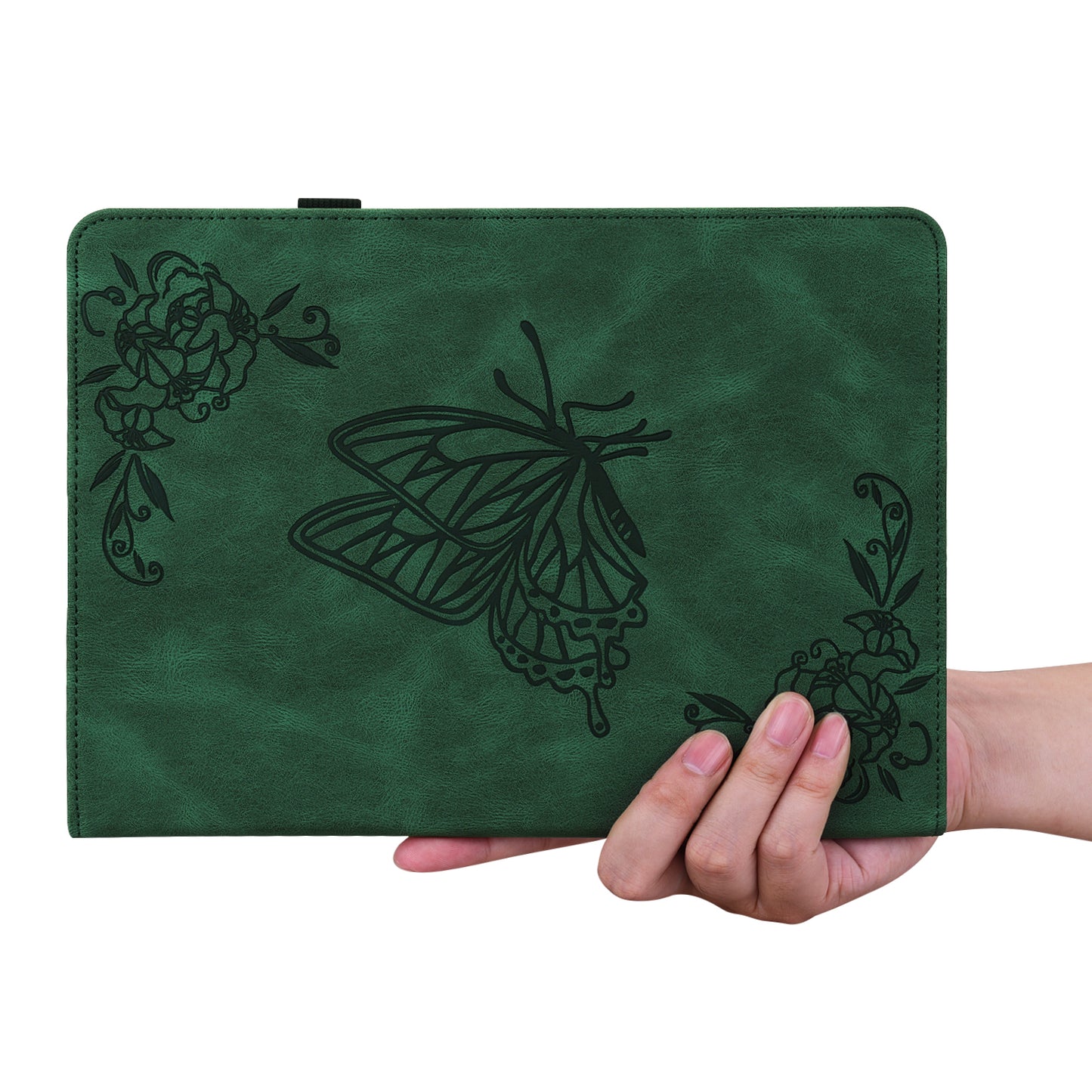 Tablet Case for Realme Pad 2 PU Leather Cover Butterfly Flower Imprinted Card Holder Shell