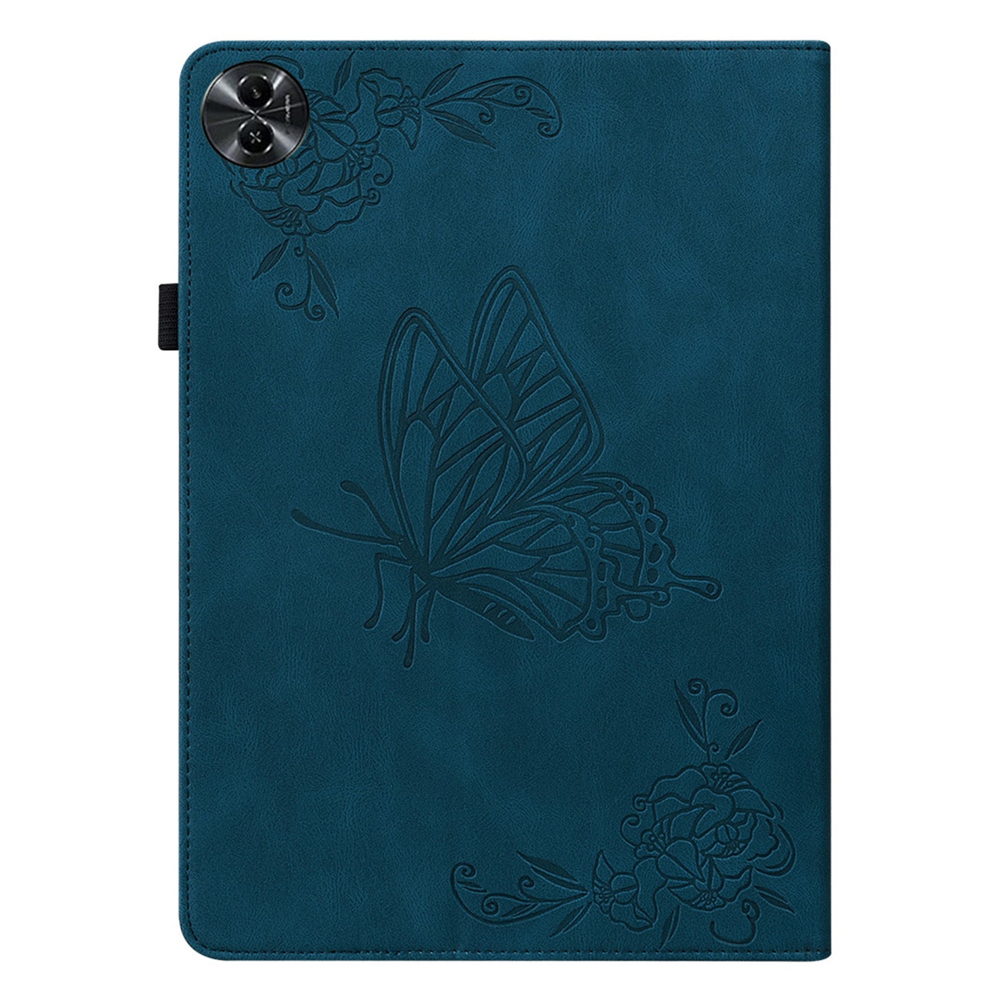 Tablet Case for Realme Pad 2 PU Leather Cover Butterfly Flower Imprinted Card Holder Shell