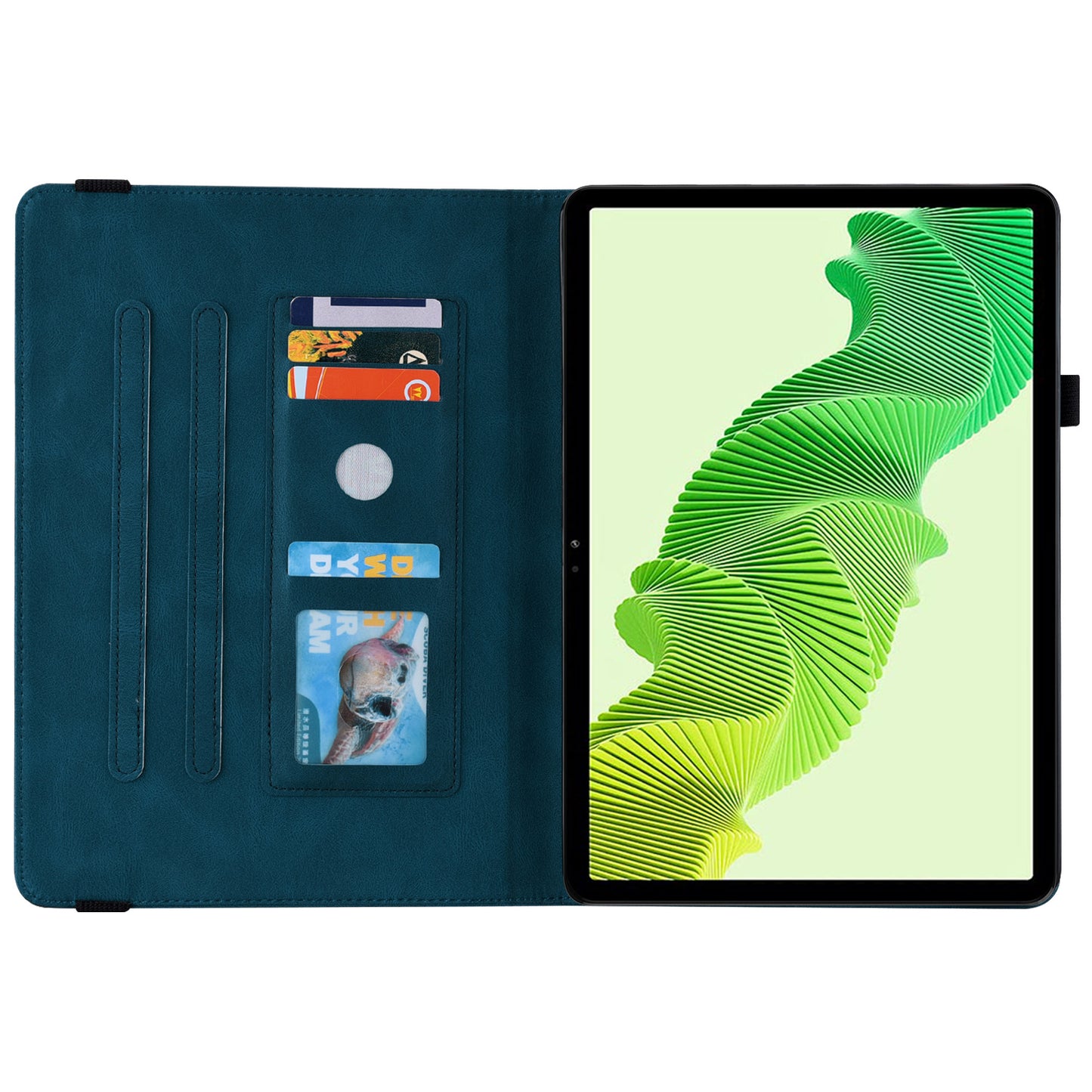 Tablet Case for Realme Pad 2 PU Leather Cover Butterfly Flower Imprinted Card Holder Shell