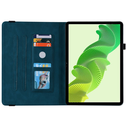 Tablet Case for Realme Pad 2 PU Leather Cover Butterfly Flower Imprinted Card Holder Shell