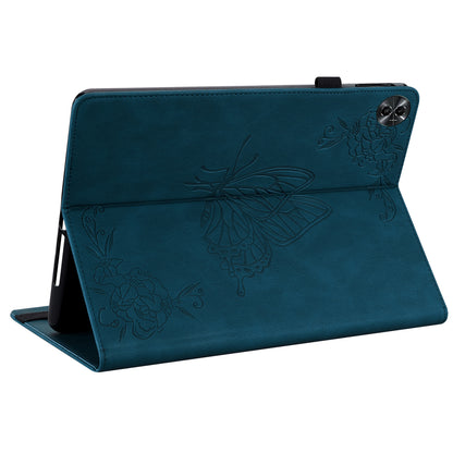 Tablet Case for Realme Pad 2 PU Leather Cover Butterfly Flower Imprinted Card Holder Shell