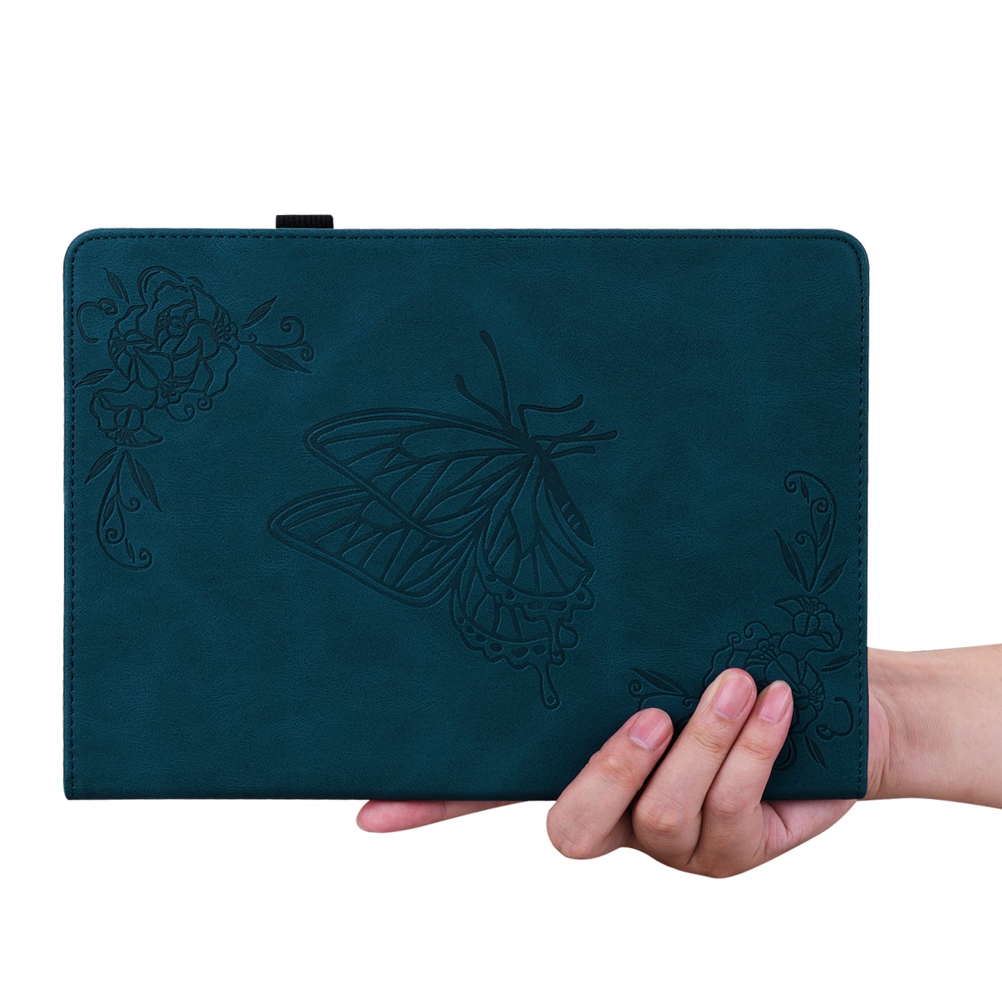 Tablet Case for Realme Pad 2 PU Leather Cover Butterfly Flower Imprinted Card Holder Shell