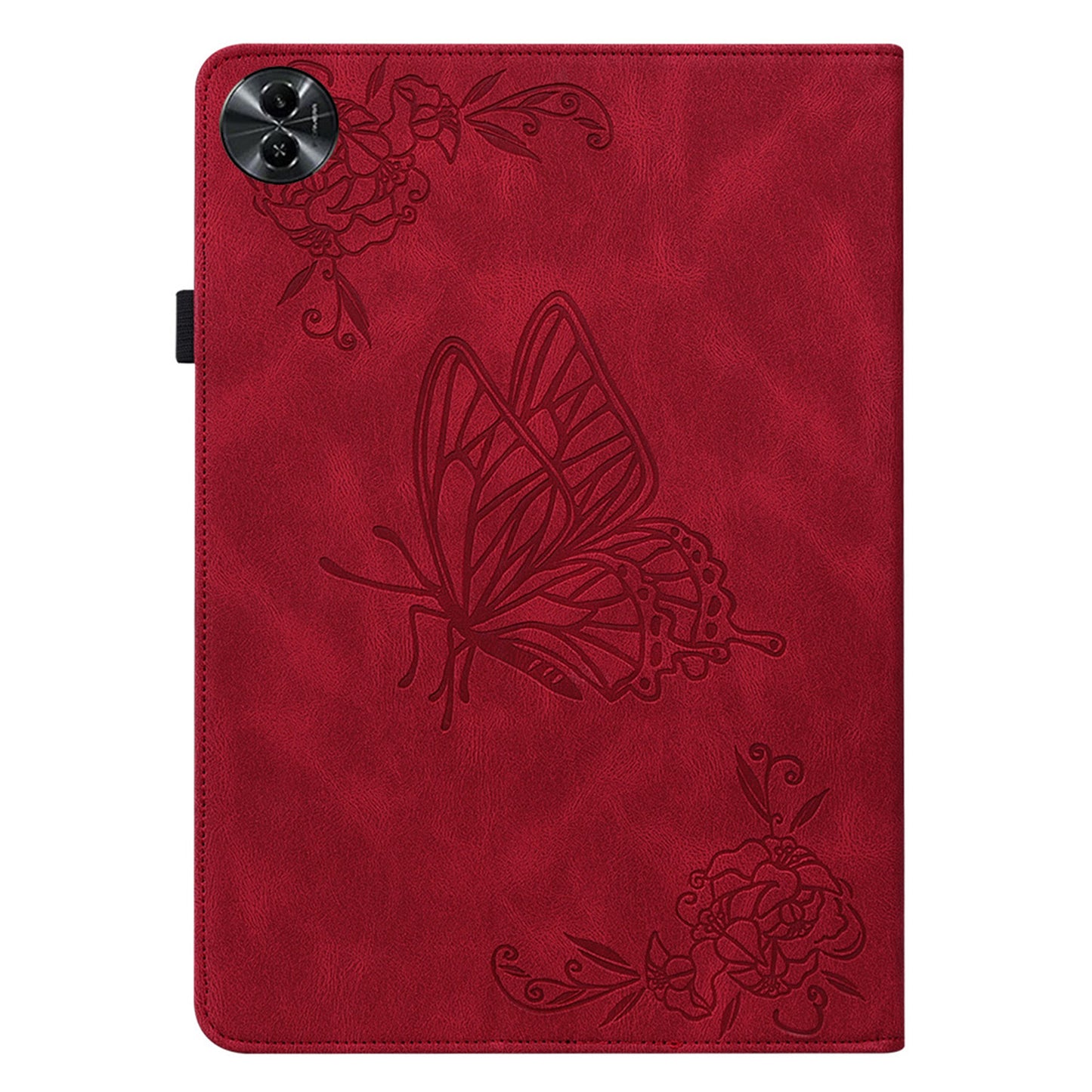 Tablet Case for Realme Pad 2 PU Leather Cover Butterfly Flower Imprinted Card Holder Shell