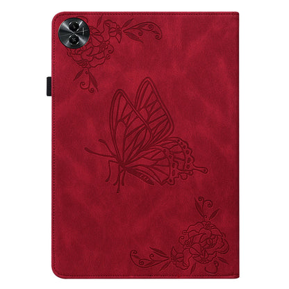 Tablet Case for Realme Pad 2 PU Leather Cover Butterfly Flower Imprinted Card Holder Shell