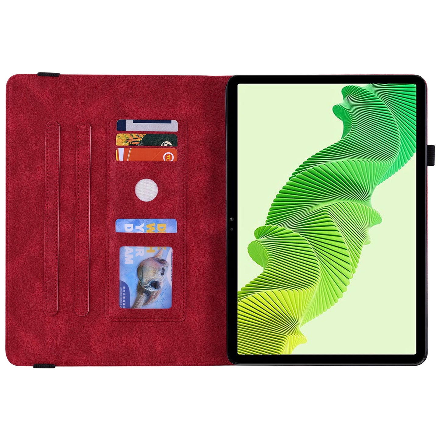 Tablet Case for Realme Pad 2 PU Leather Cover Butterfly Flower Imprinted Card Holder Shell