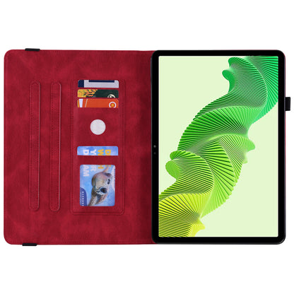 Tablet Case for Realme Pad 2 PU Leather Cover Butterfly Flower Imprinted Card Holder Shell