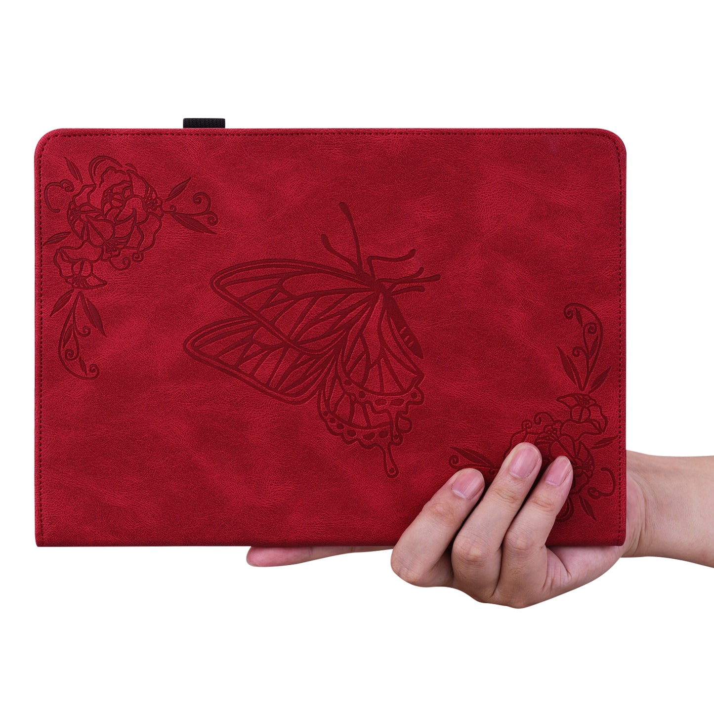 Tablet Case for Realme Pad 2 PU Leather Cover Butterfly Flower Imprinted Card Holder Shell