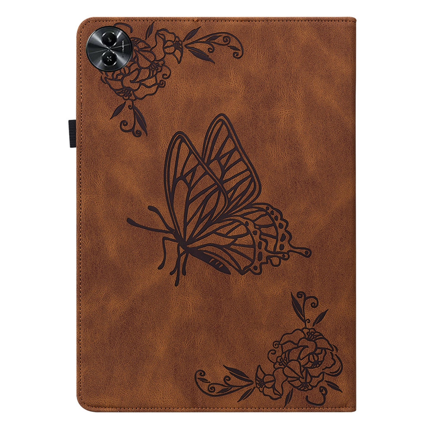 Tablet Case for Realme Pad 2 PU Leather Cover Butterfly Flower Imprinted Card Holder Shell