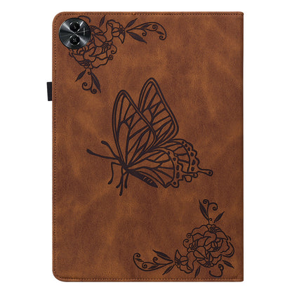 Tablet Case for Realme Pad 2 PU Leather Cover Butterfly Flower Imprinted Card Holder Shell