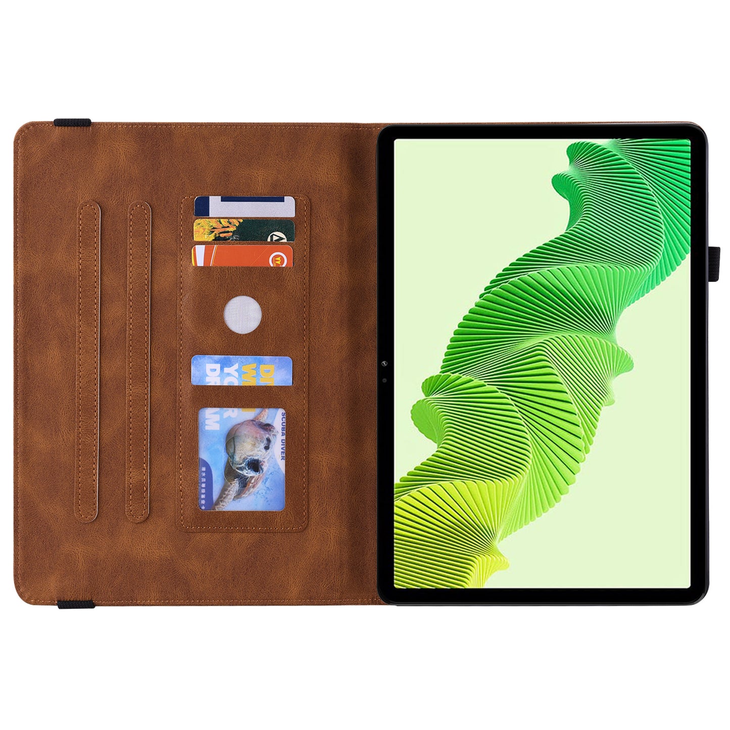 Tablet Case for Realme Pad 2 PU Leather Cover Butterfly Flower Imprinted Card Holder Shell