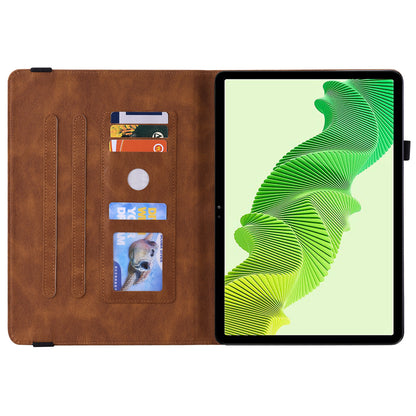 Tablet Case for Realme Pad 2 PU Leather Cover Butterfly Flower Imprinted Card Holder Shell