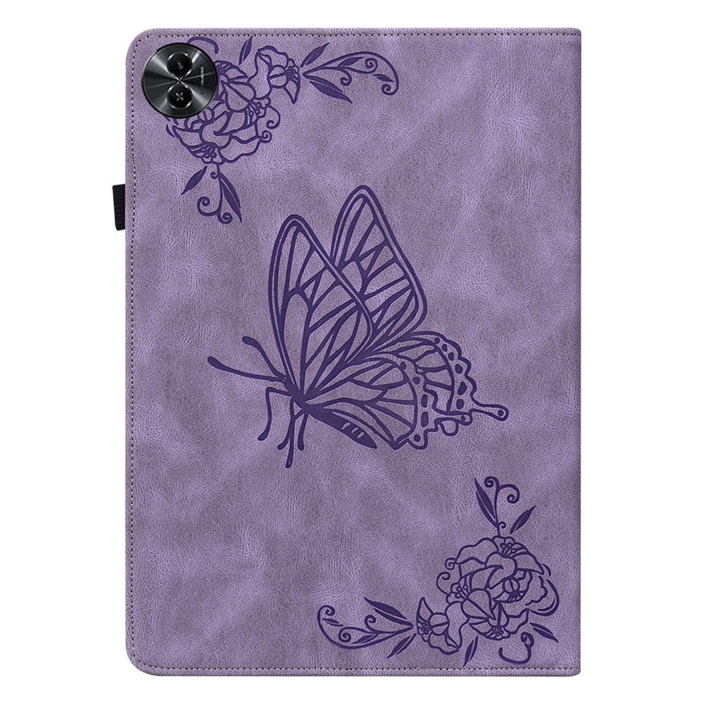 Tablet Case for Realme Pad 2 PU Leather Cover Butterfly Flower Imprinted Card Holder Shell