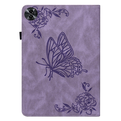 Tablet Case for Realme Pad 2 PU Leather Cover Butterfly Flower Imprinted Card Holder Shell