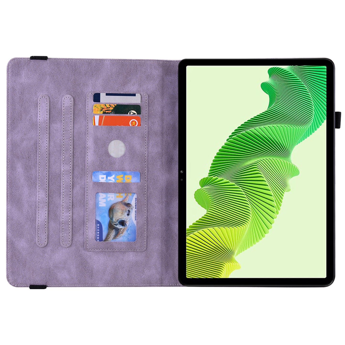 Tablet Case for Realme Pad 2 PU Leather Cover Butterfly Flower Imprinted Card Holder Shell
