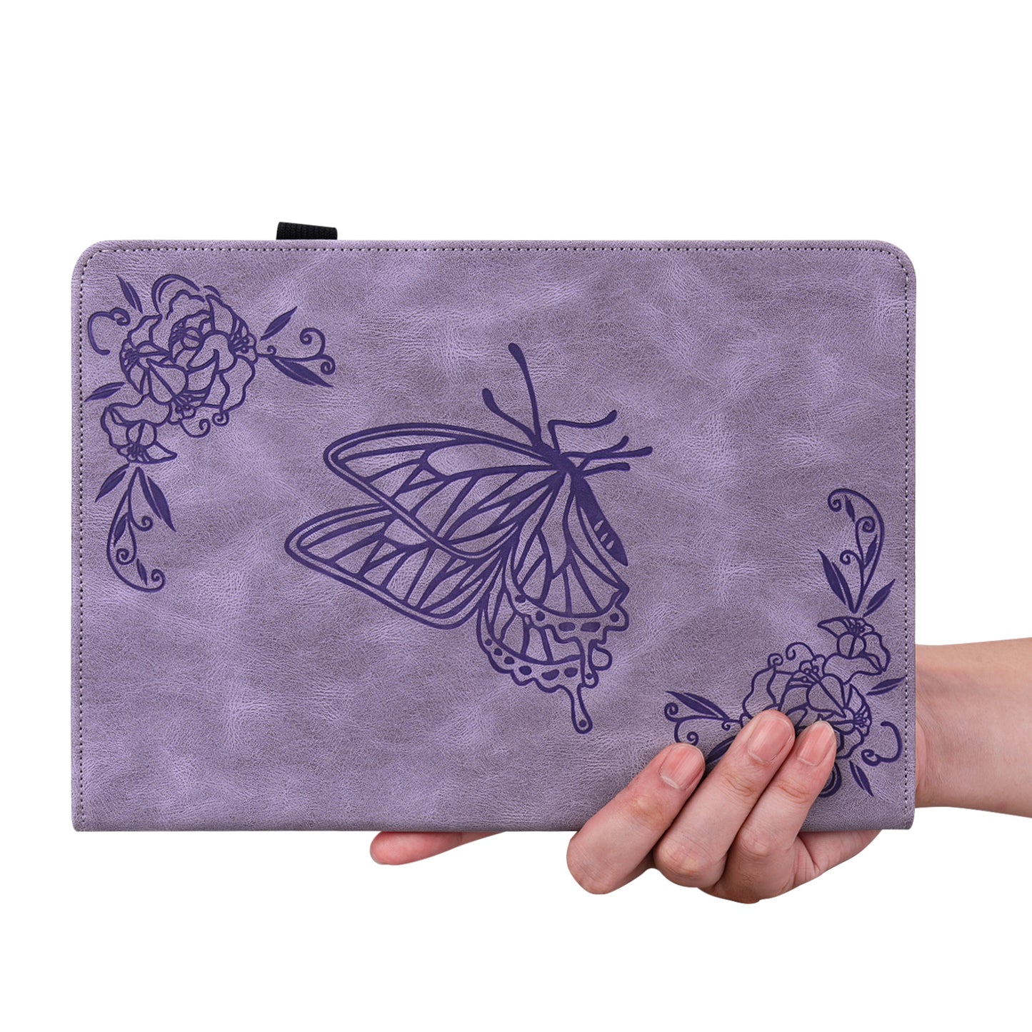 Tablet Case for Realme Pad 2 PU Leather Cover Butterfly Flower Imprinted Card Holder Shell