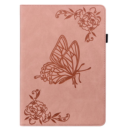 Tablet Case for Realme Pad 2 PU Leather Cover Butterfly Flower Imprinted Card Holder Shell