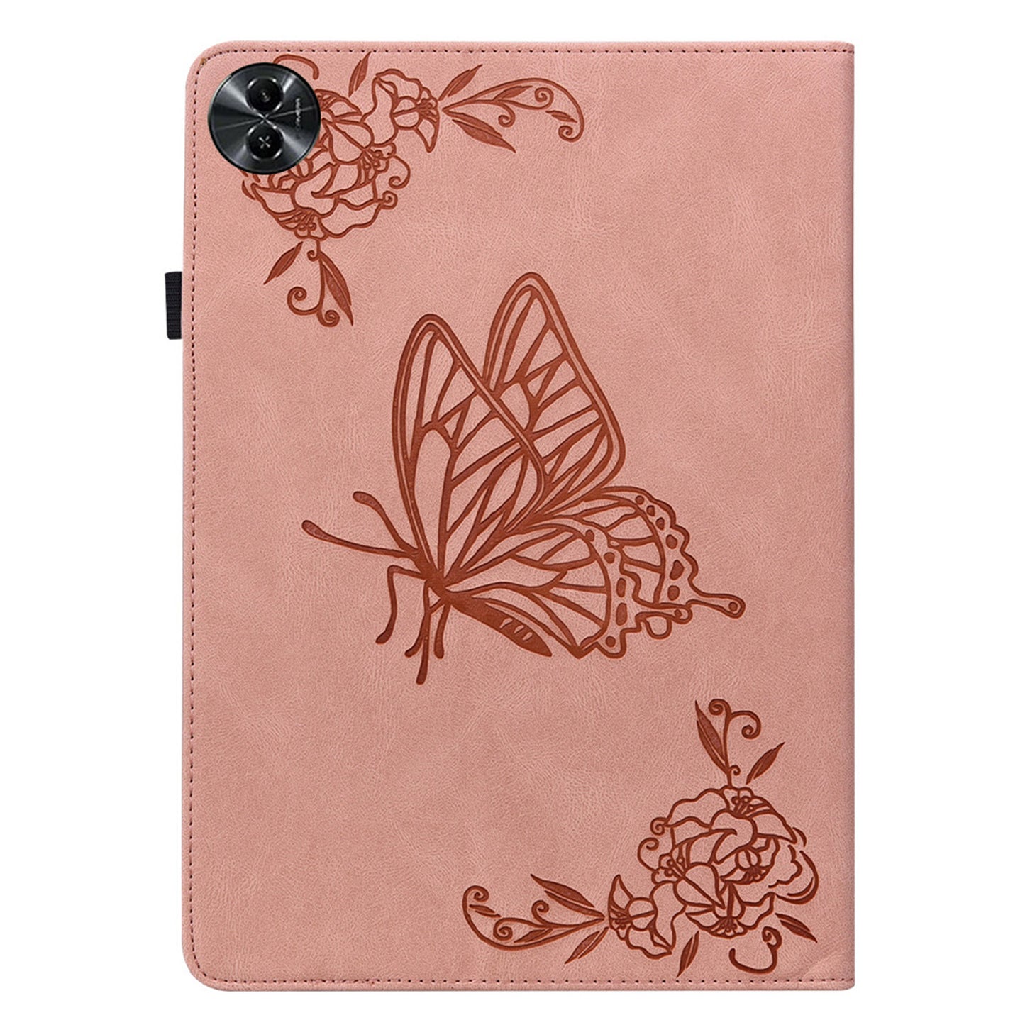 Tablet Case for Realme Pad 2 PU Leather Cover Butterfly Flower Imprinted Card Holder Shell