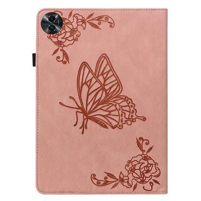 Tablet Case for Realme Pad 2 PU Leather Cover Butterfly Flower Imprinted Card Holder Shell