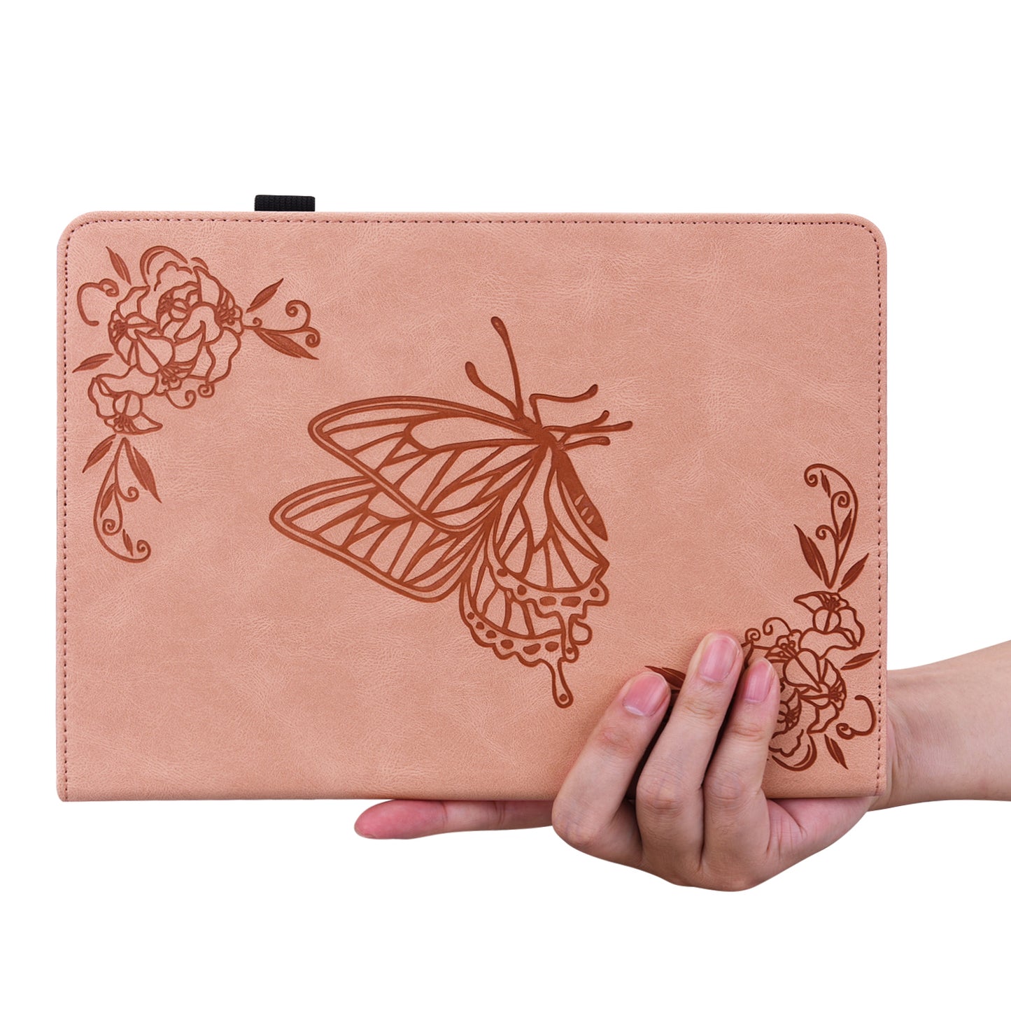 Tablet Case for Realme Pad 2 PU Leather Cover Butterfly Flower Imprinted Card Holder Shell