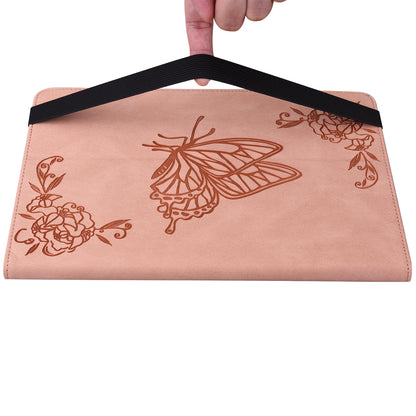 Tablet Case for Realme Pad 2 PU Leather Cover Butterfly Flower Imprinted Card Holder Shell