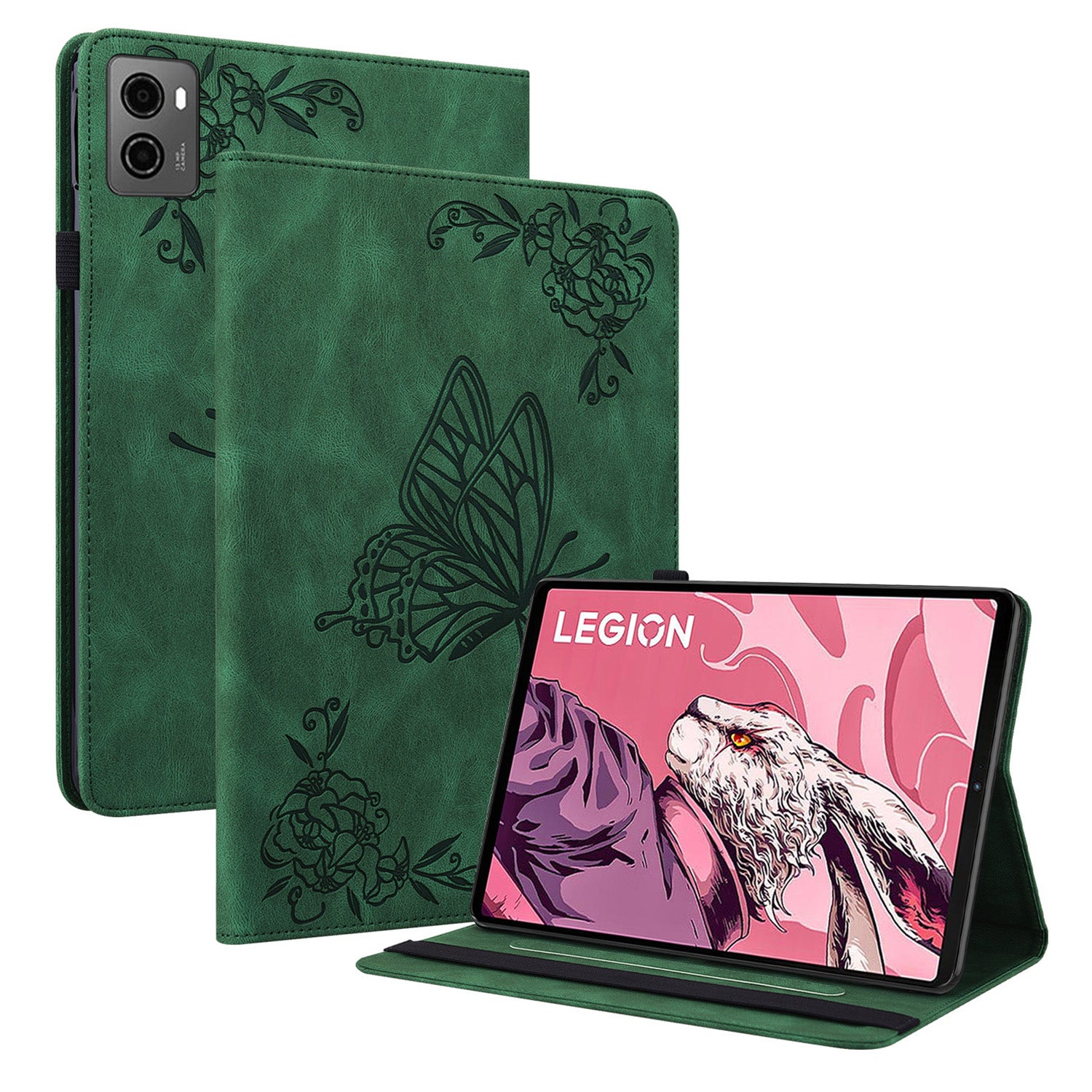 For Lenovo Legion Y700 (2023) Case PU Leather Imprinted Card Holder Stand Tablet Cover