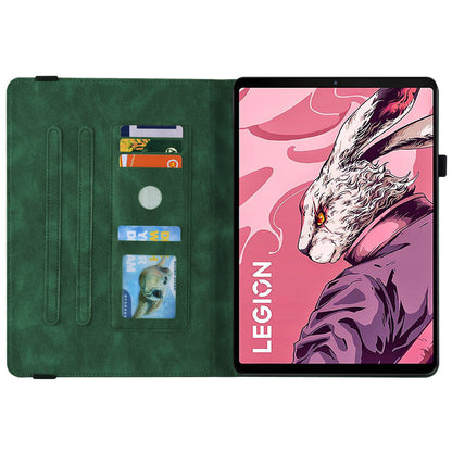 For Lenovo Legion Y700 (2023) Case PU Leather Imprinted Card Holder Stand Tablet Cover