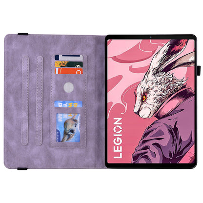 For Lenovo Legion Y700 (2023) Case PU Leather Imprinted Card Holder Stand Tablet Cover