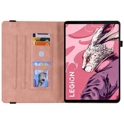 For Lenovo Legion Y700 (2023) Case PU Leather Imprinted Card Holder Stand Tablet Cover