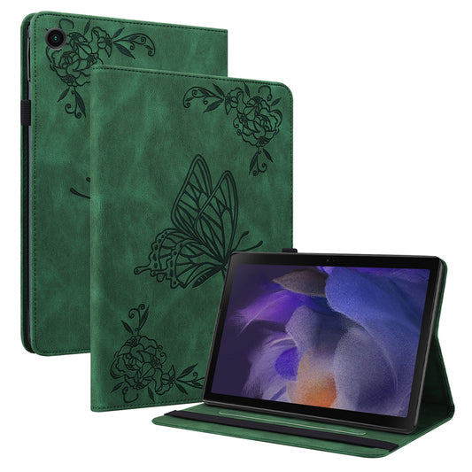 For Samsung Galaxy Tab A9 Leather Case Butterfly Flower Imprinted Tablet Cover