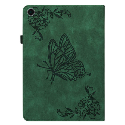 For Samsung Galaxy Tab A9 Leather Case Butterfly Flower Imprinted Tablet Cover