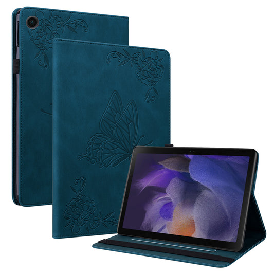 For Samsung Galaxy Tab A9 Leather Case Butterfly Flower Imprinted Tablet Cover